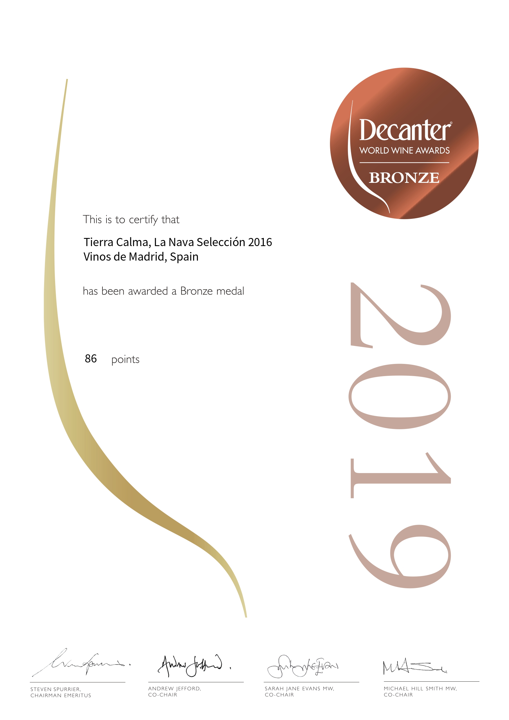 Premio para el «Tierra Calma La Nava 2016»